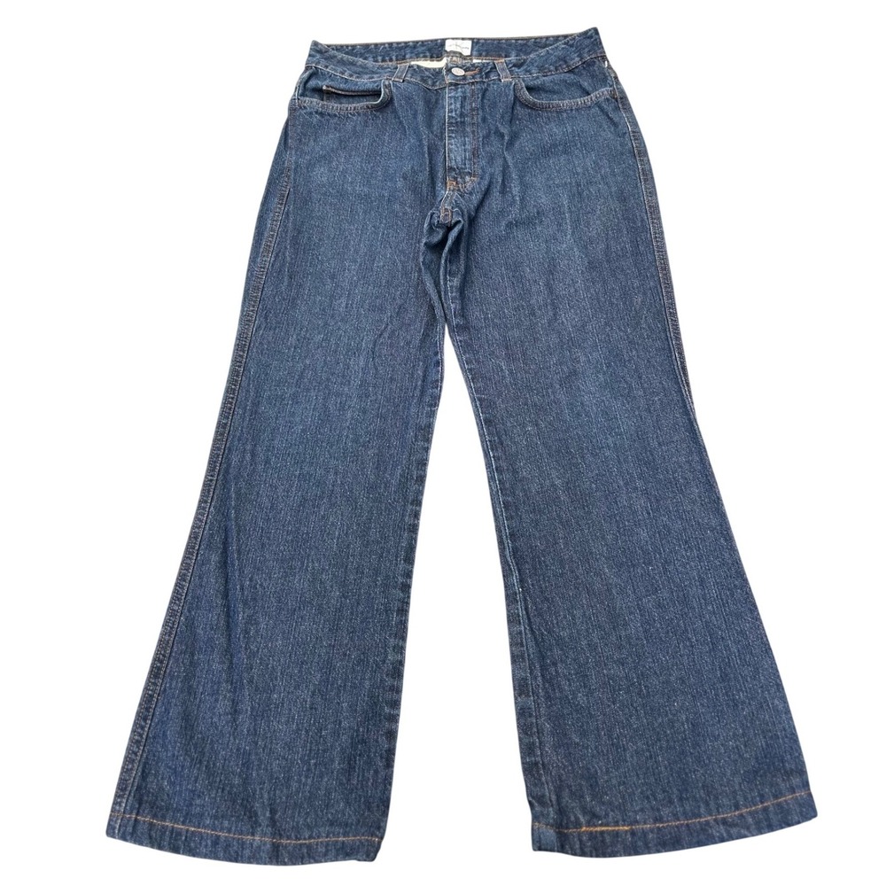 Calvin Klein Jeans Womens 10 Dark Wash Wide Leg Denim 100% Cotton Vintage 29x25
